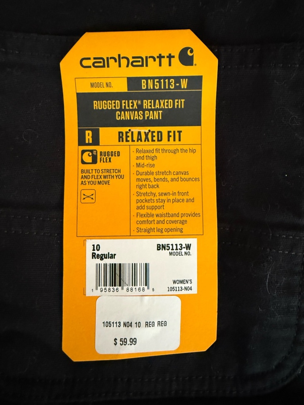 Carhartt Black Utility Work Pants with Pocket - Picture 4 of 4
